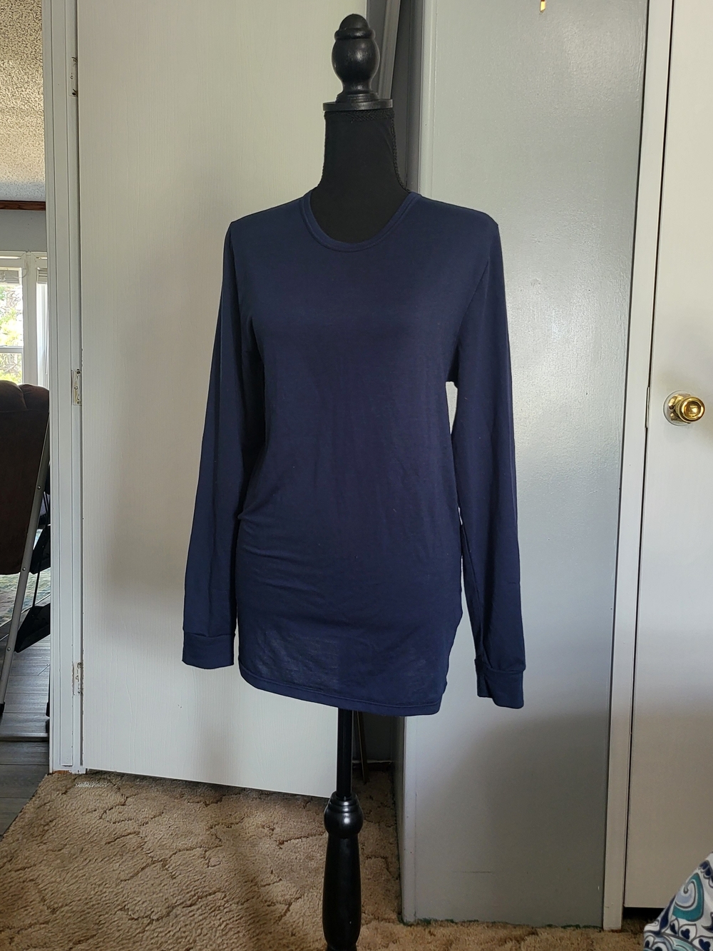 32 Degrees Navy Long Sleeve Crew Neck Top